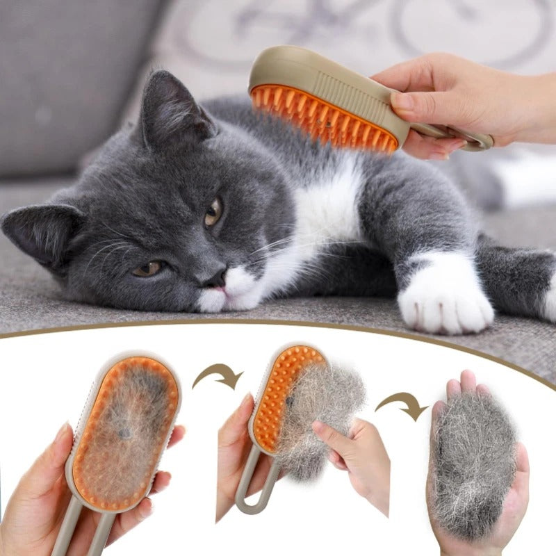 3-in-1 Electric Steam Grooming Brush for Dogs &amp; Cats