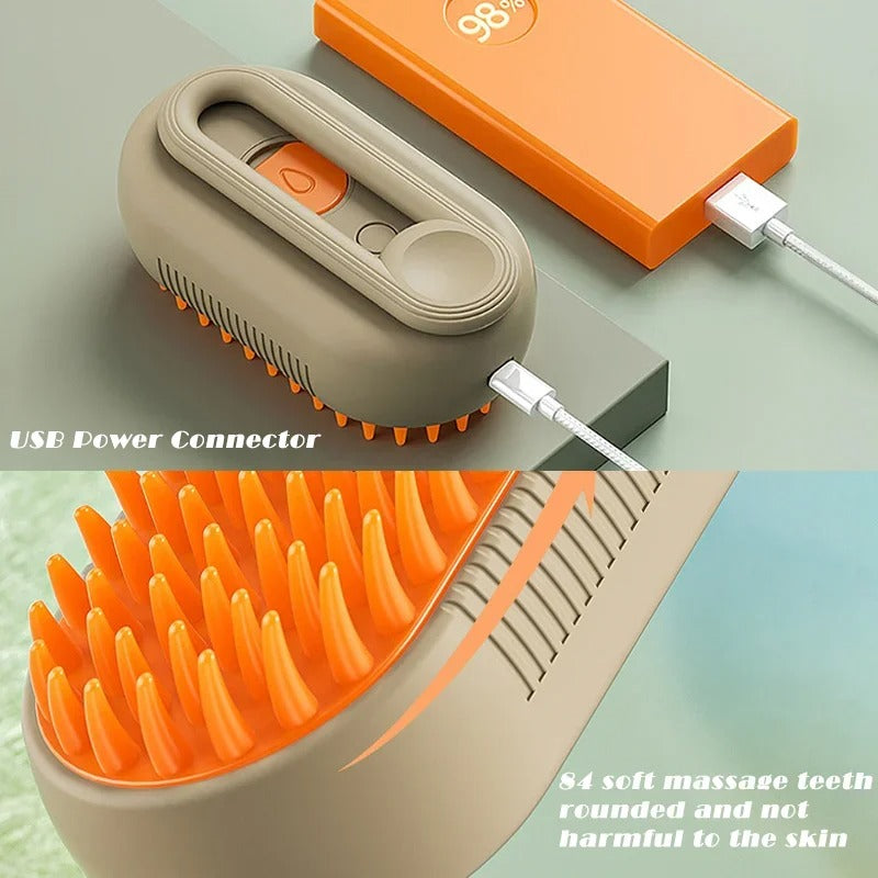3-in-1 Electric Steam Grooming Brush for Dogs &amp; Cats